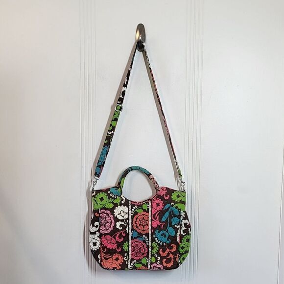 Vera Bradley Brown Flowered Bag - Picture 2 of 8